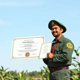certificado de reconhecimento por planejamento de segurança alimentar